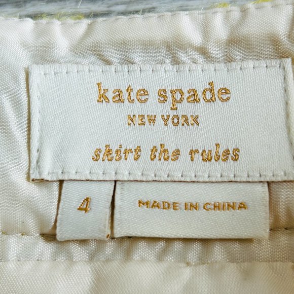kate spade Yellow Gold Boucle Kylie Skirt (size 4) - Picture 11 of 12